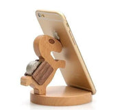 Creative  Mobile Phone Toma Back With Coin Beech Wood Lazy Phone Holder Custom Lettering Charge Hub X